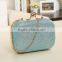 Glitter Covered Fabric Hard Case Alloy Chain Strap Fashion Handbag Clutch