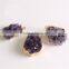 Golden Electroformed Edge Natural Amethyst Drusy Agate Geode Druzy Stone Pendant Bead Freeform Druzy Geode Jewelry Quality Choice
