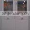 Middle 2 drawer cabinet up with glass door metal display file cabinet