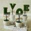 China manufacture lovely PE material artificail moss letter for table decoration
