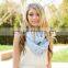 2016 Latest Ladies Scarf Double Layer Floral Printed Viscose Scarf