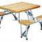 portable folding wood picnic table and chairs set, wooden picnic table and bench