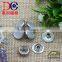 Silver Button Metal Fastenings for Clothes with Inlaided Diamond,Snap Fastener for Coat