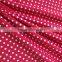 dark red material with white dot print swimwear lycra fabric for sale