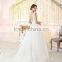 VIL-07 Elegant V-neck Beaded Lace Appliques Sleeveless Ball Gown Backless Wedding Dresses with Court Train