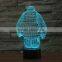 3D Optical Night Light Big White 7 RGB Light Colors 10 LEDs AA Battery or DC 5V Mixed Lot