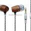 Hot China manufacturer custom earphones in bulk best wooden earphone head phones