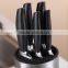 6 pcs forged pom handle kitchen knife set with s.s utility block