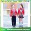 Custom Beautiful Primary School Uniform Fashion Kids Red Blazer Grid Skirt and Pant School Uniform