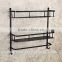 Wall Mounted Bathroom Dual Tier Cosmetic Storage Shelf with Towel Bar