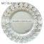 Hot Selling Decorative White Background Gold Silver Leaf Glass Charger Plates