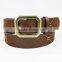 Square buckles suede leather casual jean leather belt 1.3" wide