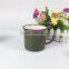 Customized logo printing Nostalgic Army green Enamel mug