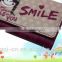 New design and new arrival cartoon smiles girl leather wallets for girls / teens with wrist strap