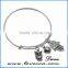 Guangzhou high quality Customized Charms Women Expandable Wire Bangle Bracelet