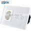 EU standard 2gang 1way remote control switch with 13a 3pin socket