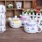 2017Christmas for kids best gift of snowman porcelain cartoon animal teapot novelty ceramic lovely snowman tea set ,set of 4