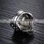 7MM Stainless steel vintage antiqued silver punk style ring fashion ring steam punk jewelry 6240033