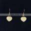 Drop earrings with heart charm for anniversary