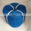 blue color 8mm Poly hollow braided rope, 16 strands braided rope used in swing,ski rope