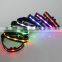 Fashion black webbing glowing in dark led dog collars