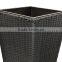 Outdoor tall large stackable 3-pc plastic rattan garden pots and planters
