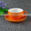 Stock cheap Best selling fancy ceramic color glazed coffee cup set with saucer espresso cup