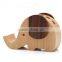 Elephant design wooden desk pen holder