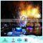 Large outdoor water fountain, with firework