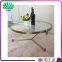 Clear Acrylic Round Coffee Table Living Room Center Tea Table Gold Metal Design