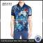 Custom Made Clothing Manufactures Mens Short Sleeve Polo Shirt With All Over Floral Print Polo With Rib Collar