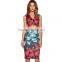MGOO High Fashion Branded Knee Length Skirts For Women office Suit Skirts Floral Color Changing Skirts 15145A244