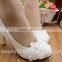 White flower bud silk waterproof platform heel water diamond wedding shoes wedding dress shoes for women's shoes WS016