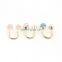 U-shaped Rose Quartz and Turquoise Pearl Rings Spring Travelling Rings
