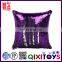 Special design DIY decorative reversible sequin fabric pillow