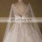 Vintage V Neck A-Line Lace Applique Sequins Wedding Dress Long Tail