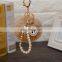 2021 Wholesale custom luxury fur ball key holder Pearl keychains pom pom bow keychain for women bag  good  quality