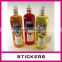 Supermarket sales waterproof directly hot labels and bottle and printing custom labels