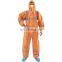 Non Woven Coverall Disposable Chemical Microporous Orange Coverall Reflective Strip Safety Clothing