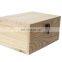 Rectangular wooden gift box with hinged lids