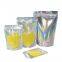 cosmetic packaging bag clear brush handle cosmetic microfiber beauty blender holographic mylar bag