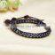 Topearl Jewelry 2016 Potato Shape Black Freshwater Pearl Fashion Bracelet Woven Leather Wrap Bangle CLL126