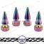 JDM neo chrome Spiked Aluminum Tire Air Valve Stem Caps for Car Truck Bike Wheel