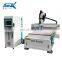 4 AXIS linear auto tool change wood plywood cutting CNC router machine ATC SKW-1525L with CCD