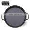 flat-bottomed round cast iron Chinese wok