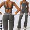 Custom Sexy Bodysuit Workout Wear Gym Fitness Bodysuit Sleeveless Racer Back Hollow Out One Piece Jumpsuits Women Yoga Jumpsuit