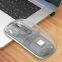 Dual Bt5.1 2.4g Adjustable Magnetic Mouse 3 Modes Half Transparent Unique Mute Wireless Rechargeable Mouse