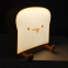 Lindo farolito nocturno en forma de pan tostado de dibujos animados, lámpara LED, soporte para teléfono móvil, luz de atmósfera de silicona USB para el dormitorio y la mesita de noche, regalos de cumplea?os
