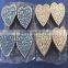 Exquisite Fashion Slide Diy Charm Chrome Plated Alloy Jewelry 18MM Rhinestone Heart Shape Slide Charms