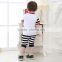 2015 New Arrival Summer Baby Boys Short Sleeve T-shirt Suits Kids Casual Stripe 2 Pcs Outfits
